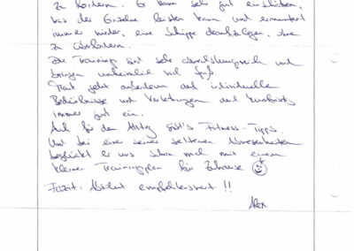 Teilnehmer berichtet über abwechslungsreiches und motivierendes Training